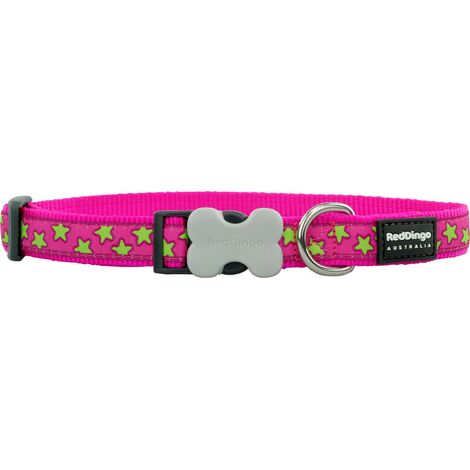Collar para perro red dingo stars 20-32 cm rosa rojo