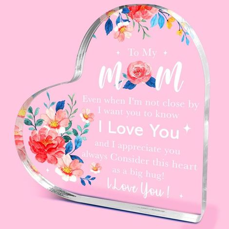 Plaque cœur en acrylique à poser bureau, décoration moderne, idée cadeau souvenir(10 cm) (1/4)
