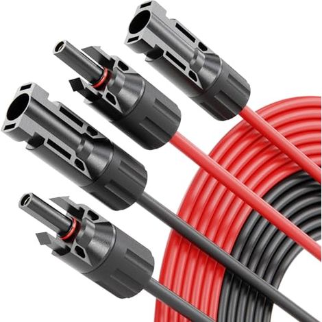 10 Mètre Cable Solaire 4mm2 H1Z2Z2-K Noir & Rouge Lot de 2 - résistant aux UV (1/4)