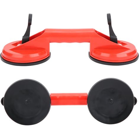 Extracteur de carrelage à double ventouse en plastique rouge, 11,5 cm (1/5)