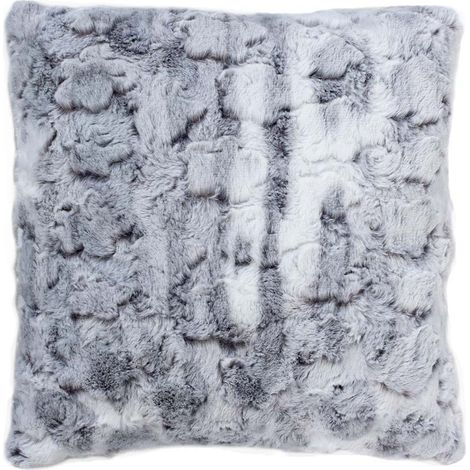 Coussin non déhoussable en imitation fourrure Gris clair 40x40 cm (1/3)