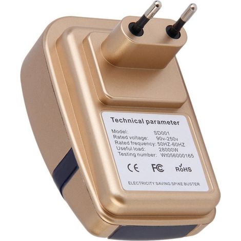 Boîte de Stabilisation Électrique [Nom Marque] avec Prise EU - ABS Antiflamme, Charge 28KW, Dimension 10.3x8.5cm, Doré, 1 Pièce (1/4)