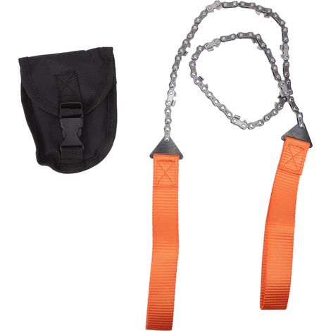 Tronçonneuse de poche portable orange à 11 dents, tronçonneuse légère en acier au manganèse pour l'extérieur (1/5)