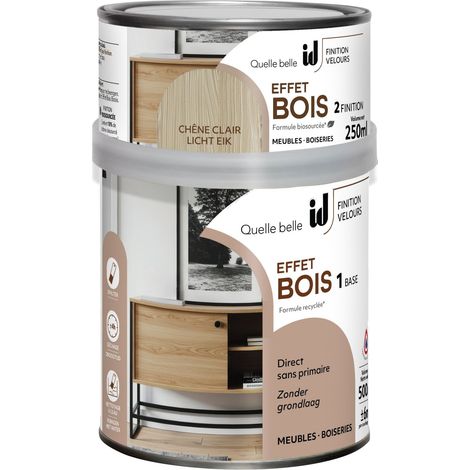 KIT PEINTURE EFFET BOIS CHÊNE CLAIR POUR MEUBLES ET OBJETS - ID PARIS