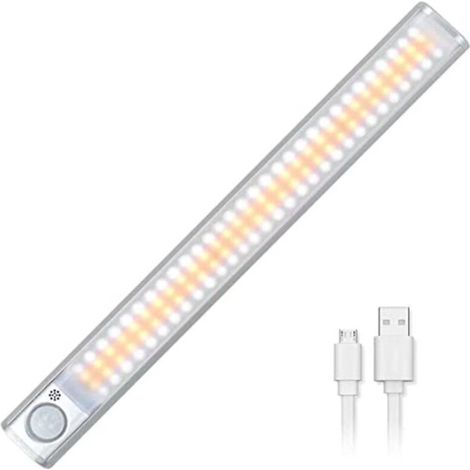 SABIR lampes à intensité variable pour dessous de placard, 120 LED, détecteur de mouvement, portable, sans fil, batterie rechargeable USB, idéal pour la cuisine, la cave (1/5)