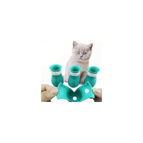 4pcs Bottes Anti-Rayures Pour Pieds De Chat Chat Bottes Anti-Rayures Chaussures De Toilettage En Silicone Protecteur De Patte Pour Le Bain Chaussures