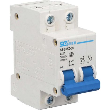 DC-Miniatur-Leistungsschalter 2P 6KA 400V Luftschalter für Solar-PV-Systemmodule Grid C20 20A