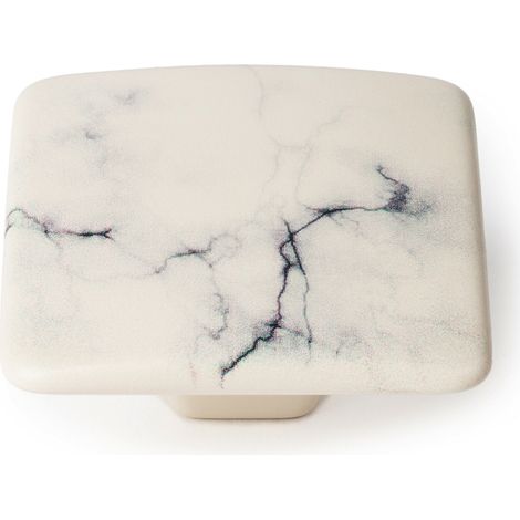 Pomo para Mueble  Estilo Decorativo  Fabricado en Zamak  Acabado en Blanco - Negro  Medidas 373719 mm  Sistema de Fijación Atornillado  Incluye Tornillos M4  4 Unidades -