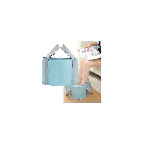 (Bleu)Seau Pliable Pour Tremper Les Pieds avec Sac de Rangement, Portable, Couche Isolante en Film d'Aluminium Intégrée, Lavez vous le visage, Les Pie (1/5)