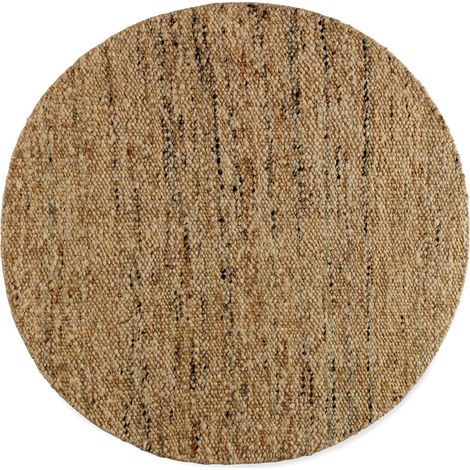 Tapis rond en laine et jute 180 cm de diamètre.