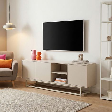 Lowboard Boxholm 160x30x57 cm Sandfarben [en.casa]