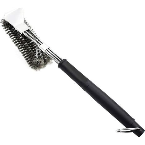 Brosse à barbecue avec spatule en acier inoxydable 304 et long manche - Idéale pour les barbecues au charbon de bois ou électriques (1/5)