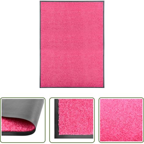 vidaXL Tapis anti-poussière - Paillasson lavable Rose 90x120 cm (1/5)