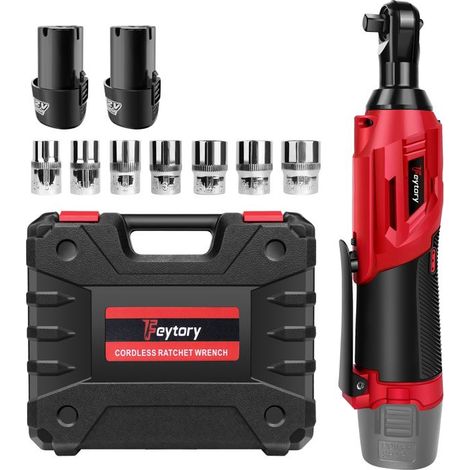 Cordless Ratchet Wrench - 12V - 3/8" - 40 N·m - Kit with 7 Sockets 10–17 mm