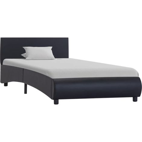 Cadre de lit avec LED sans matelas noir similicuir 90x200 cm vidaXL (1/5)