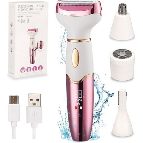 Épilateur électrique 3 en 1 pour femmes, rasoir électrique avec écran LCD, épilateur électrique étanche, facile à utiliser-AquaForge (1/5)