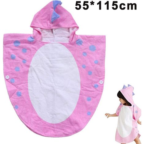 Serviette de bain en coton doux pour bébé, peignoir de plage pour enfants de 0 à 6 ans, rose