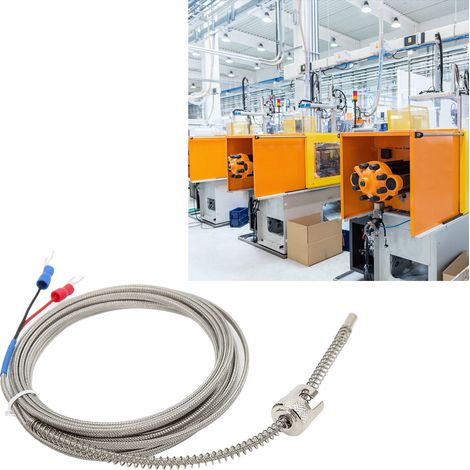 BERM/Belme Edelstahl-Thermoelement, ungeerdete Klemme, Typ K, 3 Meter (1/5)