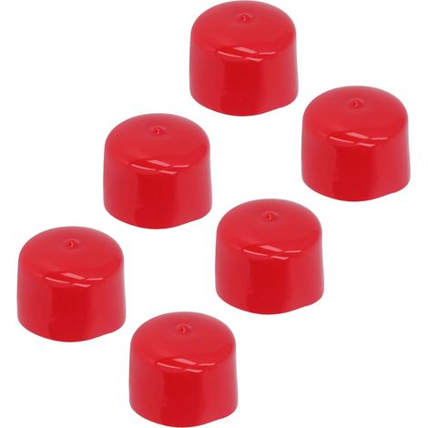 10 Stück PVC-Schraubenendkappen, flexible Gewindeschutzkappen, vielseitig einsetzbar, 50 mm Durchmesser, rot (1/5)