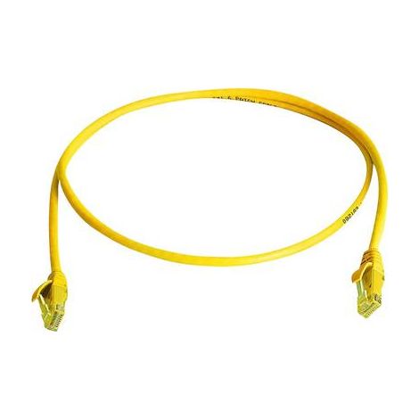 Telegärtner 100008518 RJ45 Câble réseau, câble patch CAT 6 3.0 m jaune ignifuge, avec manchon de pro (1/2)