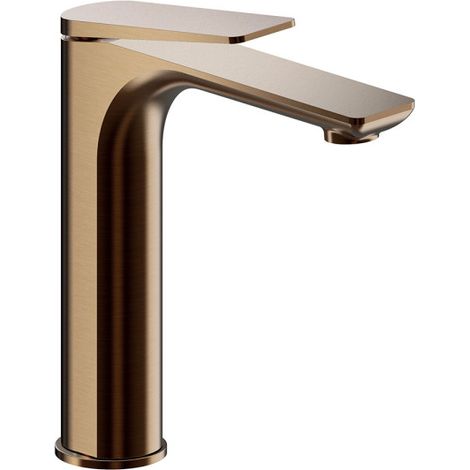 Mitigeur lavabo mi-haut avec vidage up&down or rose brosse - CRISTINA ONDYNA BA22734P