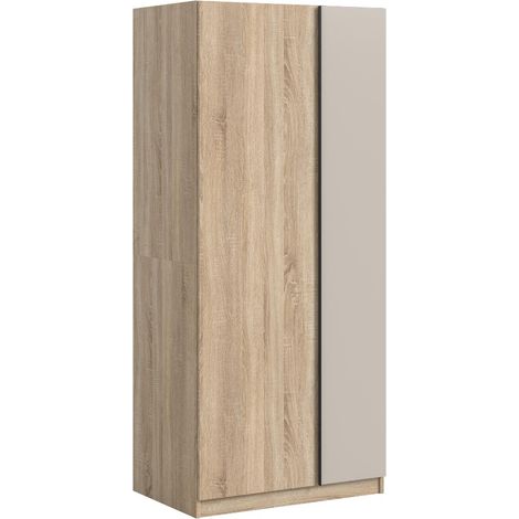Oakland Kleiderschrank 2 Türen Eiche Dekor, Kaschmir Dekor.