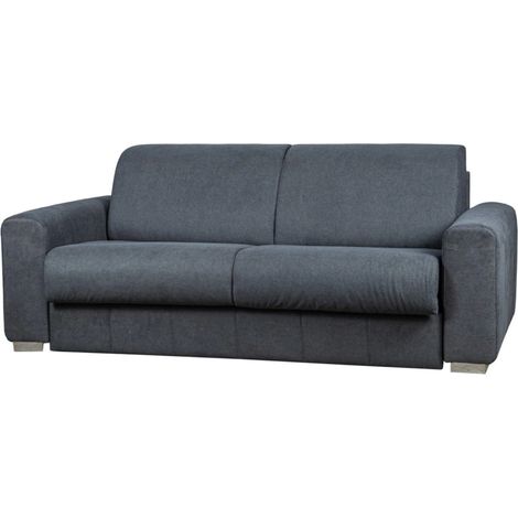 divano letto bellahome "leo" 2 posti tessuto grigio antracite, 206x102x90 cm