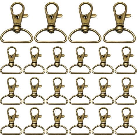 20pcs Mousqueton pivotant pour sangles, sac à dos, laisses de chien, camping, randonnée, colliers pour animaux de compagnie et accessoires de sac, boucle durable et légère, bronze, 25 mm