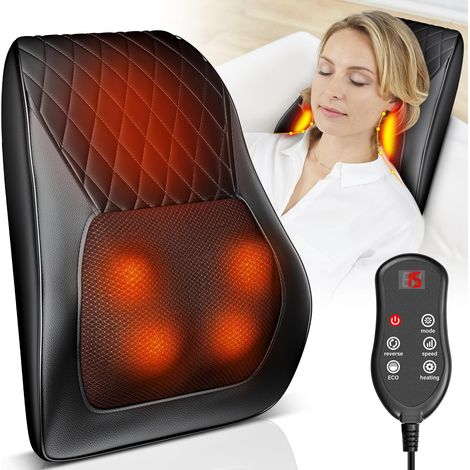 Masseur Cervical avec Coussin Chauffant,Masseur Dos et Cervicales en 3D Appareil de Massage avec 3 Vitesses Réglables,3 Modes pour Soulage Les Tensions Du Cou,Des ÉPaules et Du Dos