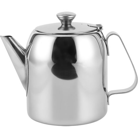 Cafetera/tetera de acero inoxidable, hervidor de agua, jarra de agua fría, boquilla corta, para hoteles y restaurantes, 850 ml (aprox.). (1/5)