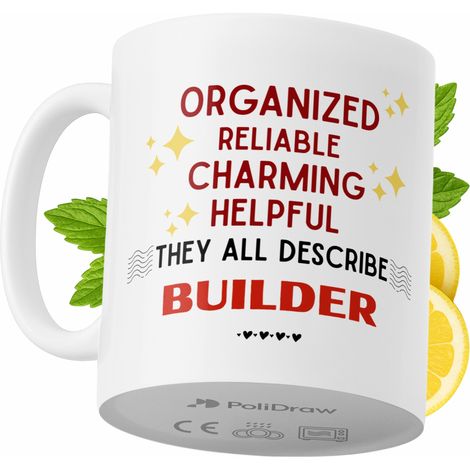 Lustige Kaffeetasse mit witzigem Textdesign für Bauarbeiter – ideal für Geburtstage, Namenstage und Feiertage. Hochwertige Tasse für besondere Anlässe im Büro oder Homeoffice. Farbe: Weiß, 330 ml.
