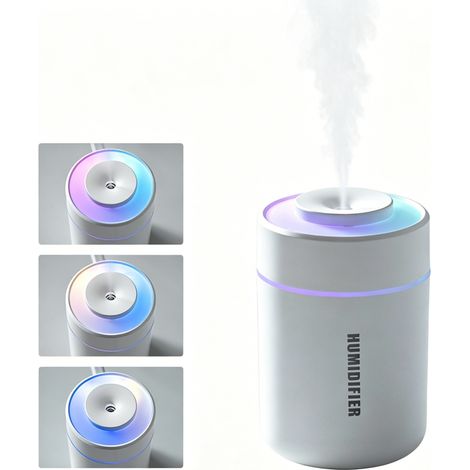 Mini-humidificateur, diffuseur d'arômes pour voiture, diffuseur d'huiles essentielles portable, 180 ml, éclairage 7 couleurs, 7 x 7 x 10,5 cm (1/5)