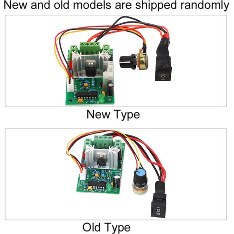 Contrôleur de vitesse pour moteur CC à balais PWM, régulation de vitesse électronique continue, 6V/12V/24V, bidirectionnel avant/arrêt/arrière. (1/5)