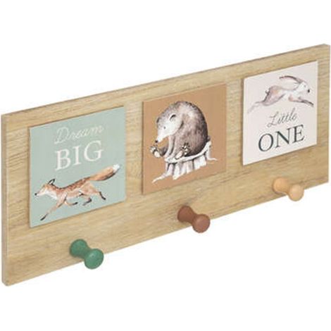 Patère Murale Enfant Forêt 34cm Multicolore