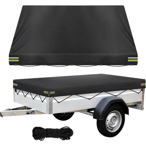 1 Housse de remorque, Tissu Oxford 600D, Imperméable, Résistant aux UV, Pour remorques et camping-cars