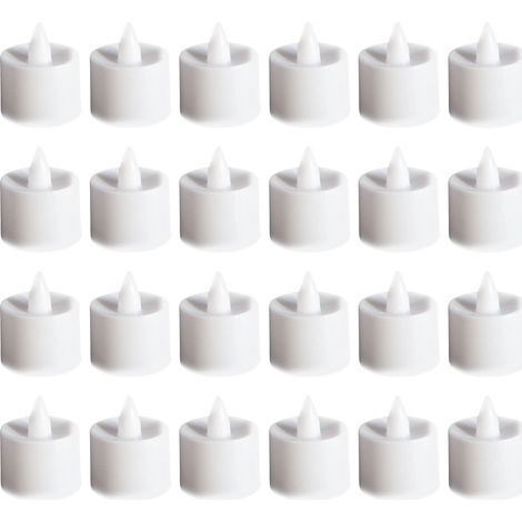 Eosnow Bougies chauffe-plat sans flamme, lumière blanche chaude, LED à piles, pour décoration de salle de mariage, 24 pièces (1/5)