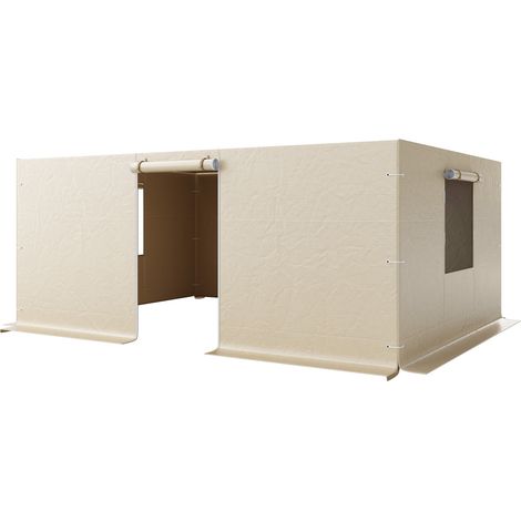 VEVOR Parois Laterales de Housse de Gazebo Hiver, 3,44x4,66 m, Couverture de Gazebo Toutes Saisons, avec Fenetres en Maille, Materiau PE de Haute Densite, Housse deAbri de Soleil, Gazebos Non Inclus (1/5)