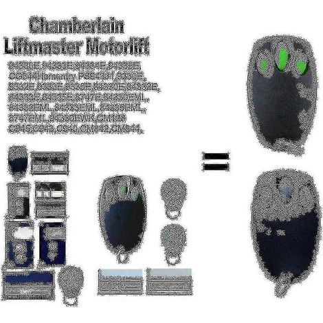 Télécommande Chamberlain Liftmaster 94335e 84335eml D-66793 1a5639-7 Porte de garage 433,92 MHz Cm842 C945 C940 132b2372 (Style 3) (1/4)