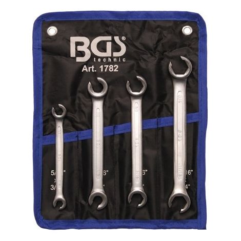 Ensemble clés anneau ouvert bgs technic acier argenté 4 pièces
