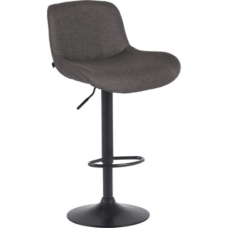 Sgabello da bar regolabile in altezza e girevole x1 con poggiapiedi in tessuto grigio scuro e struttura in metallo nero 100005751
