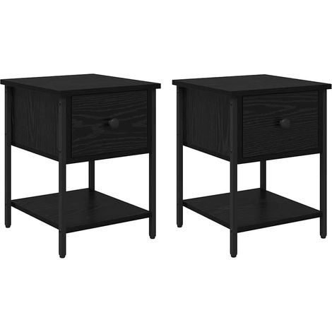 Maison Exclusive - Nachttisch 2 pcs Schwarz Eichen-Optik 34 x 35,