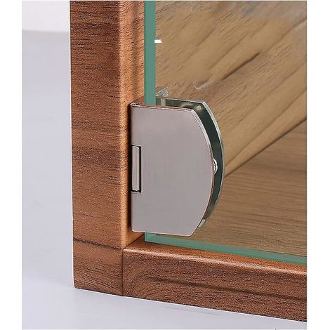 [2er-Set] Scharniere für Schranktüren, Badezimmermöbel, rahmenlose Glastüren, Vitrinen, 90-Grad-Scharnier (silber) (1/5)