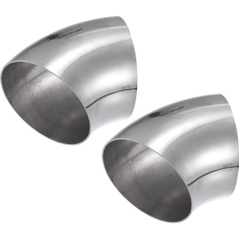 Coude Échappement 45 Degrés 2 Pcs Pour Système Échappement  Diamètre Ext 89mm/3.5", Épaisseur 1.5mm, Longueur Arc 115mm, Surface Polie, Installation Facile, Universal Pour Voitures (1/5)