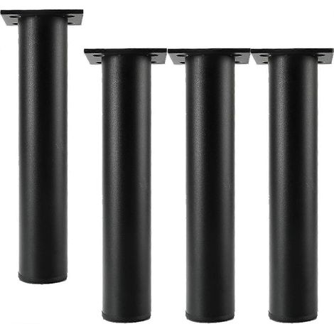 Pieds de meubles en métal, pieds de meubles, pieds de canapé ronds, pieds de lit en alliage d'aluminium, pieds de réfrigérateur réglables en hauteur, pieds de table (7,8 cm / 3,1 pouces noirs) (1/5)