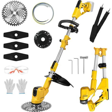 Débroussailleuse Électrique sans Fil pour 20 V Batterie Coupe Bordure avec manche télescopique(largeur de coupe 24 cm, 9000 tr/min) pour la pelouse et le jardin (1/5)