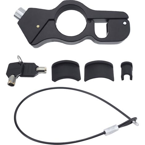 Antivol de poignée pour moto, antivol robuste pour casque et freins, sécurisant moto, scooter, cyclomoteur, quad (noir) (1/5)