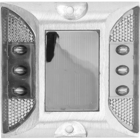 Projecteur Solaire 6 LED pour Allée, Double Face Réfléchissant, Lumière Blanche Extérieure
