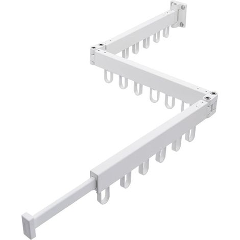 Séchoir À Linge Pliant Blanc Etendoir Linge Exterieur Pliable, 3 Étages Sechoir A Linge Mural Intérieur, Aluminium Séchoirs À Linge pour Balcon Buanderie Salle, Portant A Vetement (1/5)