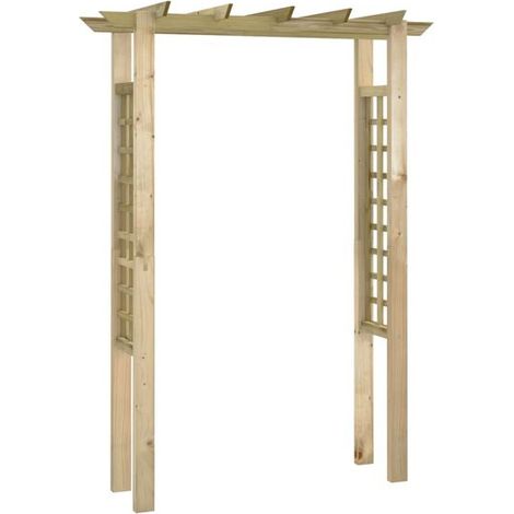 Arche pour rosiers 150 x 60 x 204 cm bois imprégné - Arche de jardin décoration rosier terrasse extérieur fleurs (1/5)