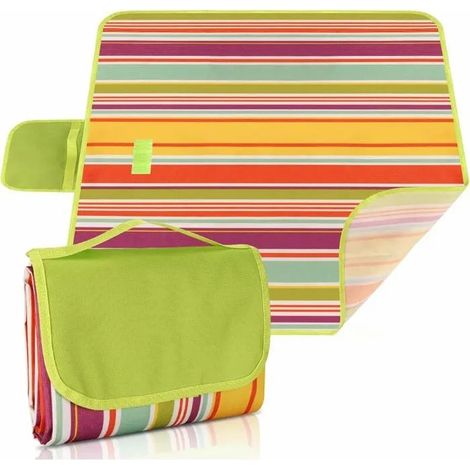 Nappe Pique Nique Impermeable 200x200cm Tapis de Plage Couverture Pique Nique sans Sable Grand Portable avec Poignée Tapis pour (1/5)